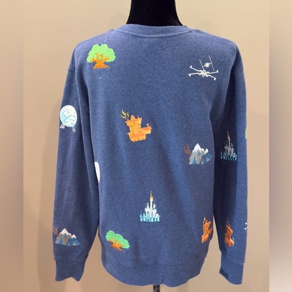 Walt Disney World Blue Multicolored Embroidered Icons
Sweatshirt Unisex Size S - Picture 3 of 9